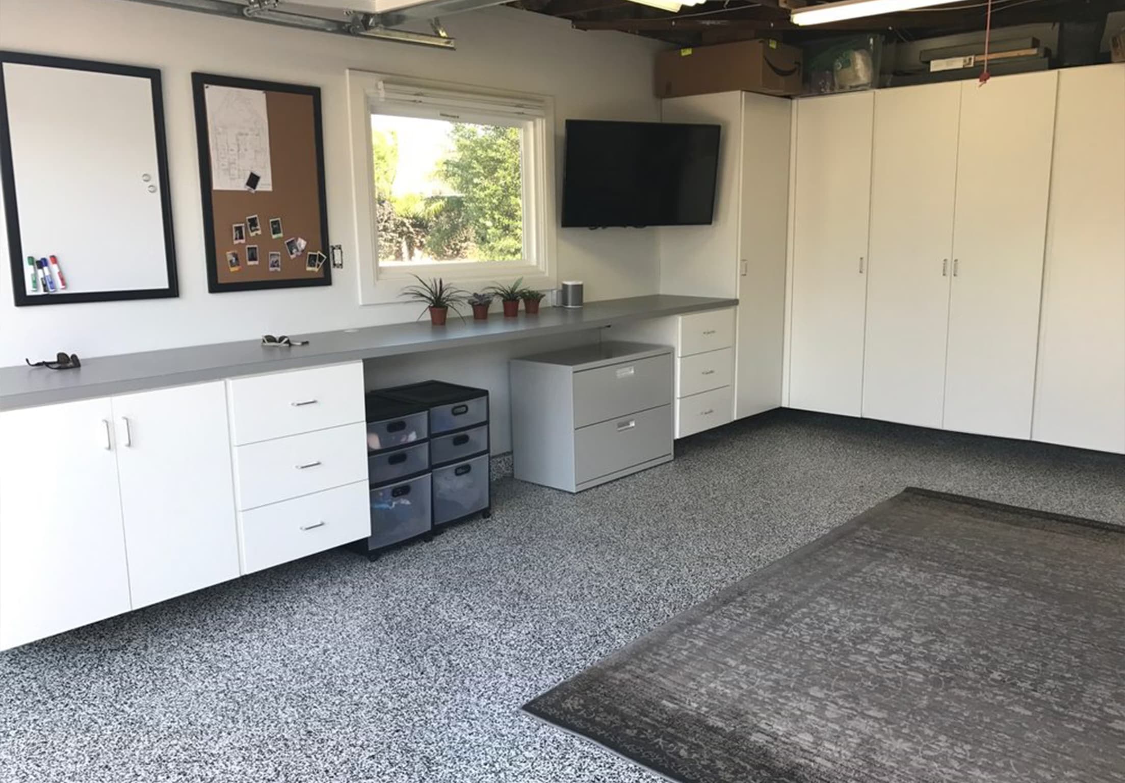 Garage floor coating — clean open garage space Florida